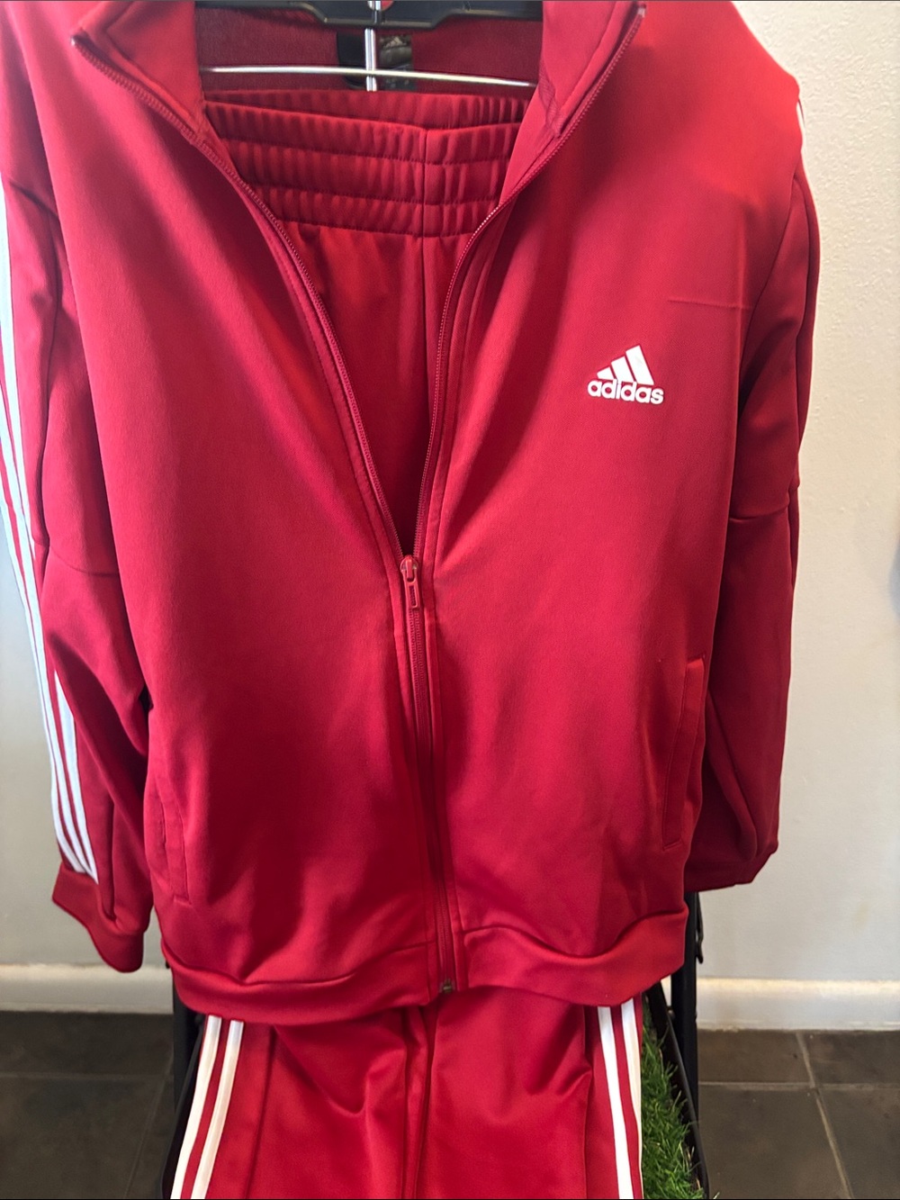 adidas Red Women's Track Jacket and Joggers Set